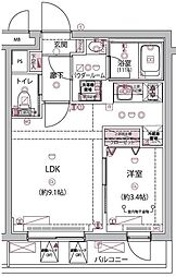 アルコバレーノ分倍河原 1LDKの間取図画像
