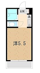 グランディール高橋 1Kの間取図画像