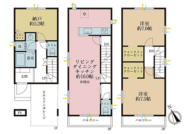 2ＳＬＤＫ、土地面積53．68平米、建物面積89．42平米