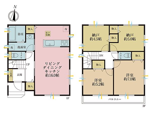 4ＬＤＫ、土地面積87．19平米、建物面積87．82平米