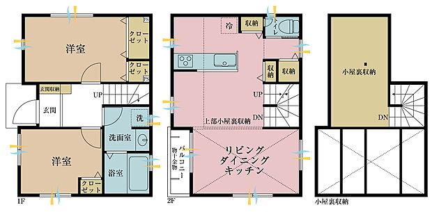 2ＬＤＫ、土地面積55．27平米、建物面積68．04平米