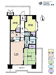 コスモ田端北 3LDKの間取り