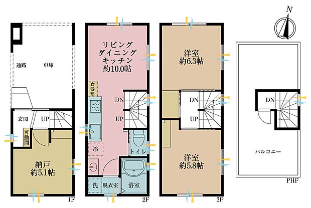 2ＳＬＤＫ、土地面積33．67平米、建物面積73．9平米