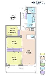 サンシティＪ棟 2SLDKの間取り