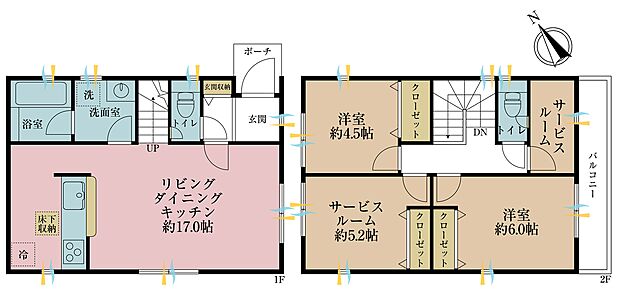 2SLDK、土地面積89.77平米、建物面積82.01平米