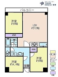 東武西新井駅東口サンライトマンションB 3LDKの間取図画像