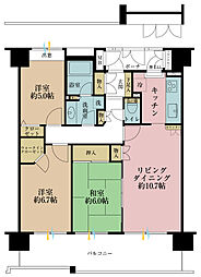 ティアラシティ1号棟 3LDKの間取り