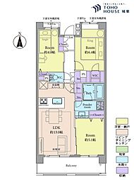 ライオンズマンション日暮里南公園 3LDKの間取り