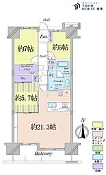 ヴェレーナ王子 3LDKの間取り