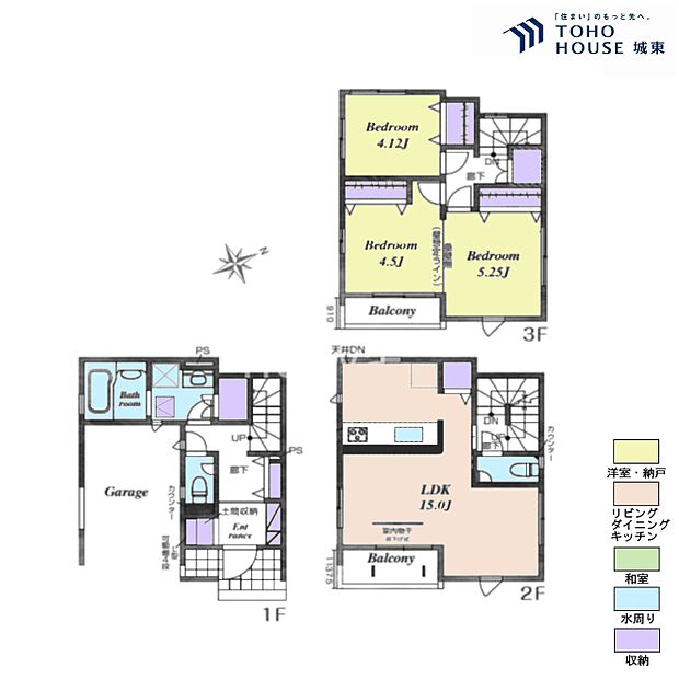 3LDK、土地面積60.53平米、建物面積97.07平米