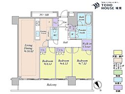 ザ・タワー十条 3LDKの間取り