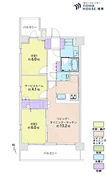 コスモフェスタ日暮里 2SLKの間取り