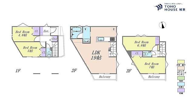 4LDK、土地面積74.79平米、建物面積105.57平米