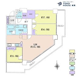 ライオンズタワー竹の塚ガーデン 3LDKの間取図画像