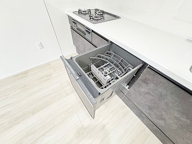 食器洗いの負担を軽減。手荒れを抑えて、節水効果も見込めます。省スペースのビルトインタイプです。