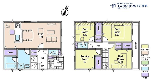3SLDK、専有面積107.26平米、バルコニー面積94.76平米
