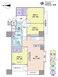 東陽町セントラルタワー 3LDKの間取図画像
