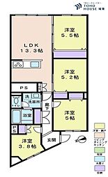 西船橋ハイリビング 4LDKの間取図画像