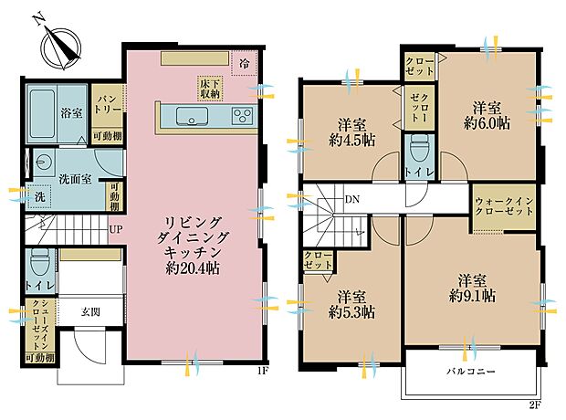 4LDK、土地面積120.04平米、建物面積103.18平米