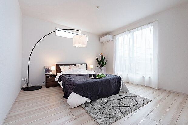 ベッドも十分に設置するスペースがあります。(モデルハウス)