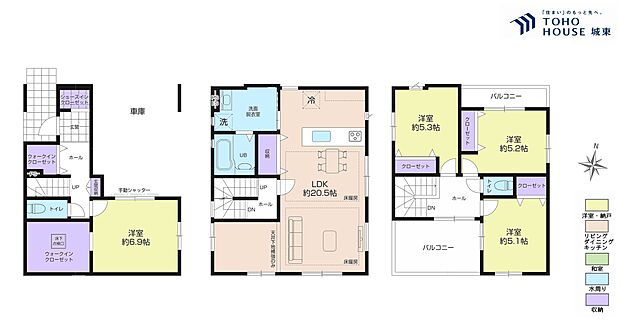 4LDK、土地面積74.31平米、建物面積132.76平米