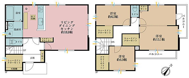 3LDK、土地面積106.85平米、建物面積103.48平米