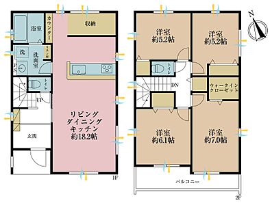 間取り:4LDK、土地面積130.05平米、建物面積103.11平米 間取り:4LDK、土地面積130.05平米、建物面積103.11平米