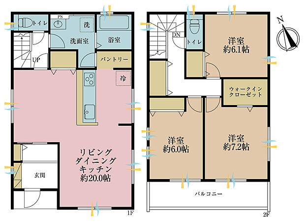 3LDK、土地面積130.05平米、建物面積102.89平米