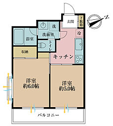 日神パレス豊島園 2Kの間取図画像