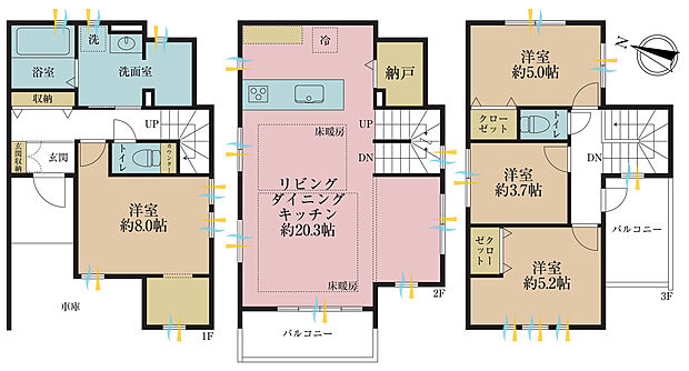 4ＬＤＫ、土地面積88．84平米、建物面積118．05平米