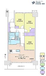 グローリオ志村ハウス 3LDKの間取図画像