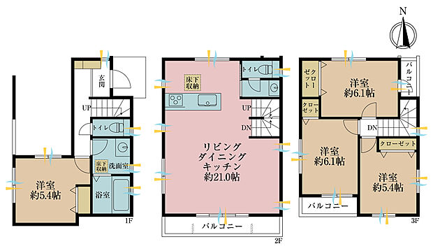 4LDK、土地面積68.77平米、建物面積114.77平米