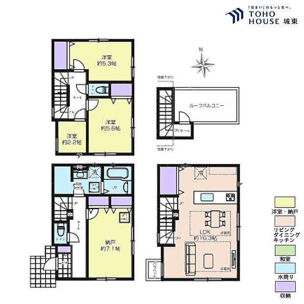 3SLDK、土地面積76平米、建物面積100.14平米