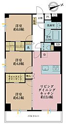 日商岩井小島町マンション 3LDKの間取図画像