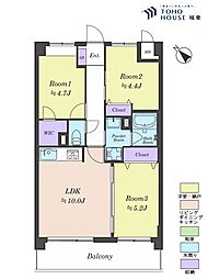 メッツ立石 3LDKの間取図画像
