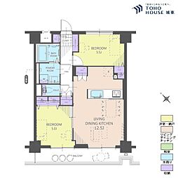 王子ローヤルコーポ 2LDKの間取図画像