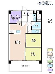 グリーンハイツ行徳 2LDKの間取図画像