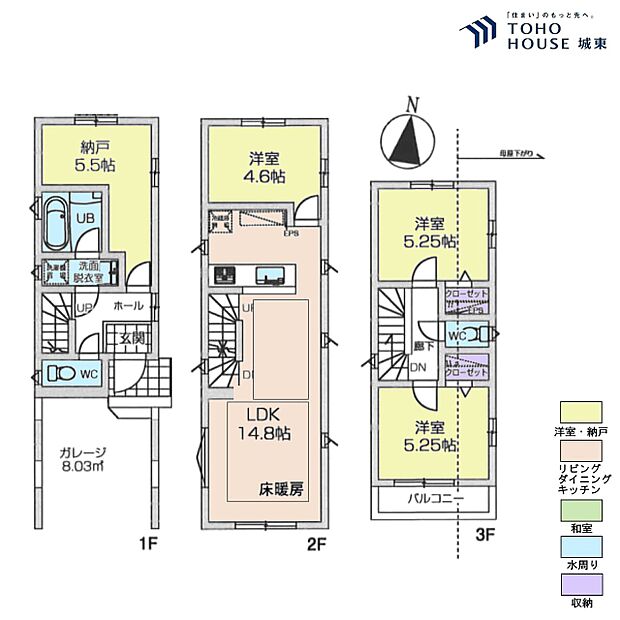 3ＳＬＤＫ、土地面積58．53平米、建物面積93．55平米