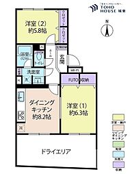 コスモ大泉学園 2LDKの間取図画像