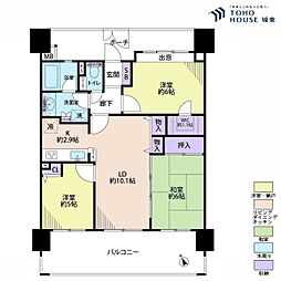 レーベンハイム川口元郷リバースクエア 3LDKの間取図画像