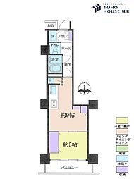 リプレ川口一番街6号棟 1LDKの間取図画像