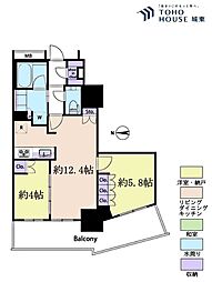 ルミナリータワー池袋 2LDKの間取図画像