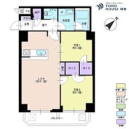 日商岩井日本橋浜町マンション 2SLDKの間取図画像