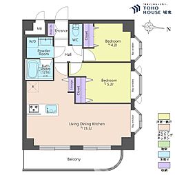 ライオンズマンション西新井第2 2LDKの間取図画像