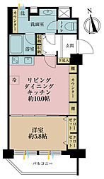 ハイネス落合 1LDKの間取図画像