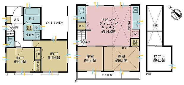 2SSLDK、土地面積79.87平米、建物面積91.08平米