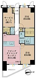 ライオンズガーデンヒルズ白山 2SLDKの間取図画像