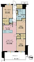 シエリア与野中央公園 2SLDKの間取図画像