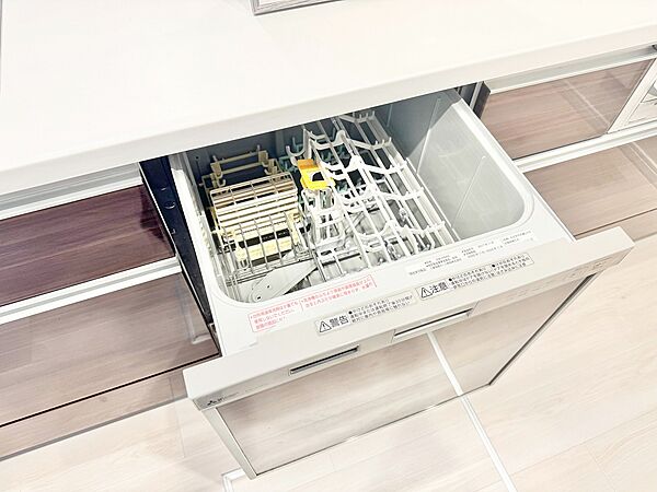 食器洗いの負担を軽減。手荒れを抑えて、節水効果も見込めます。省スペースのビルトインタイプです。