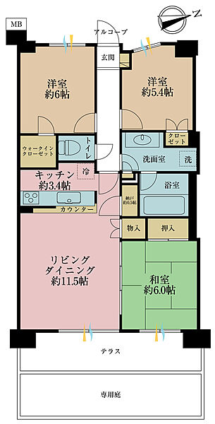 3ＳＬＤＫ、専有面積68．98平米、バルコニー面積確認中